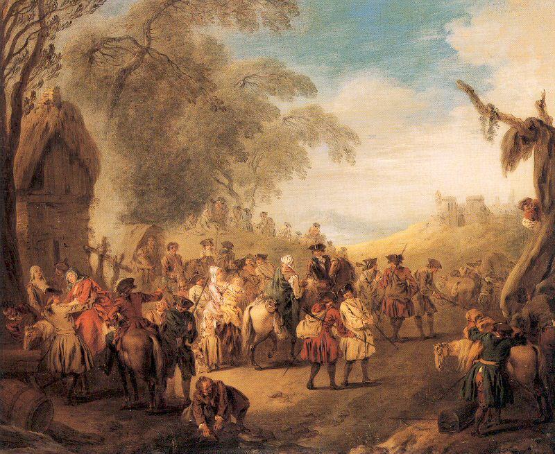 Pater, Jean-Baptiste Stopping at an Inn oil painting image